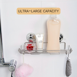 Étagère murale de salle de bain à ventouse, sans perçage, pour serviettes et accessoires de toilette - Product Image 4