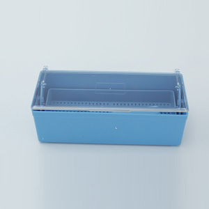 Dental Instrument Soaking Tray <b>Blue</b> Sterilization <b>Box</b> With Lid And Perforated Insert For Cleaning And <b>Storage</b> - Product Image 3