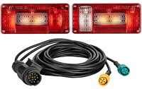 Jeu de feux arrière de remorque OEM comprenant un jeu de câbles de 5 mètres 13 broches 12 V avec marque de certification E Feu arrière Éclairage de remorque
