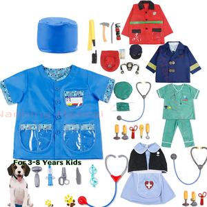 زي ضابط شرطة كبير للأطفال هالوين بدلة مسرح تنكرية للفتيات الشرطة العسكرية فستان فاخر أعلى سترة مكونات - Product Image 5