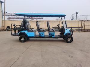 多功能蓝色8人座四轮驱动电动高尔夫球车，配备免维护电池，适用于度假酒店 - Product Image 3