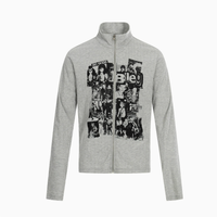 Haut zippé à col montant pour homme, style rétro grunge, coupe slim, côtelé, streetwear, esthétique Y2K, décontracté, veste d'automne