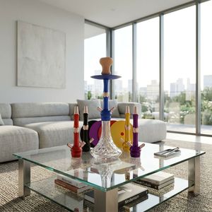 Set de Cachimba de Aluminio y Vidrio, Kit de Pipa de Agua Portátil, Accesorio para Fumar Multicolor para Uso Social - Product Image 3