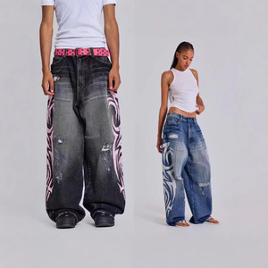 Marca de Ropa Urbana Transfronteriza Jade London, Jeans de Mezclilla de Estilo Americano con Estampado Vintage, Corte Holgado, Talle Medio, Chic de Primavera - Product Image 2