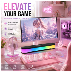 Barra de Sonido para PC 2026, la Más Vendida, Sonido 5.4 con Micrófono Integrado, Audio Nítido, Luces RGB con Perilla de Volumen - Product Image 4