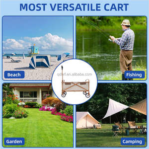 चार पहिया भारी शुल्क भंडारण फोल्डेबल वैगन कार्ट स्टील ऑक्फोर्ड फैब्रिक बड़ी क्षमता शिविर कार्ट - Product Image 6