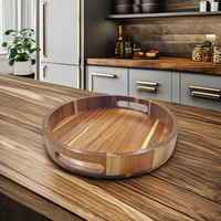 Akazien holz Lazy Susan Tablett Große Lazy Susan Turntable Organizer für Schrank Esstisch Akazien holz Serviert ablett