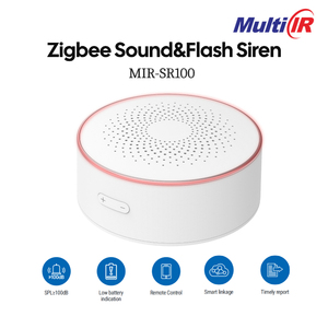 Alarma con Sirena y Luz Intermitente Zigbee WiFi para Interiores, con Volumen Ajustable, Cargador USB, Control por Aplicación Tuya Smart - Product Image 1
