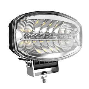 Monirf 9 "Doble función ámbar y blanco lámpara de circulación diurna 10-30V luz de conducción LED ovalada con DRL 6300 lúmenes 80W luz todoterreno