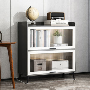 핫 세일 나무 책꽂이 유리 문 사무실 나무 수납 책꽂이 거실 홈 공간 절약 베젤 수납 선반 - Product Image 5