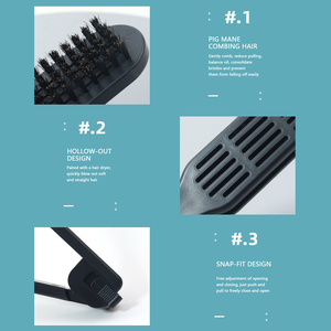 Pettine in compensato personalizzato oro argento criniera doppia faccia di alta qualità molle asciugacapelli spazzola per capelli arricciata - Product Image 6