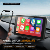 Navigateur portable Route 7 pouces avec lecteur multimédia de voiture à écran tactile 2.5D prenant en charge carplay sans fil et Android auto