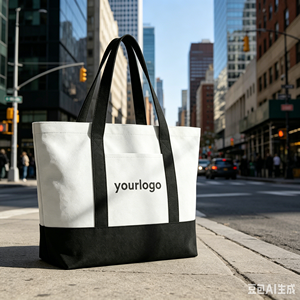 Bolsa <span class=keywords><strong>de</strong></span> Compras Grande <span class=keywords><strong>de</strong></span> Lona <span class=keywords><strong>de</strong></span> Algodón <span class=keywords><strong>de</strong></span> 12 oz con Logotipo Bordado para Supermercado, Comercio Minorista, Eventos, Asa Resistente, Reutilizable - Product Image 3