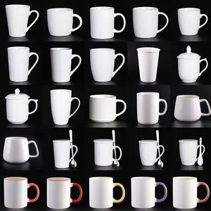 Li Ling Ceramic 10oz 11oz 12oz Porcelain White Custom Logo Printing Sublimation Black Cup Coffee Mugs Promotional Hunan Factory