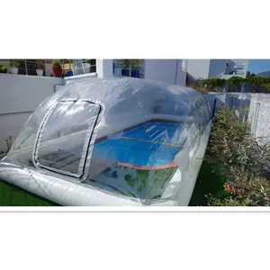 Tenda Kubah Transparan Tiup untuk Kolam Renang, Tenda Kolam Renang Musim Semi Dapat Dilepas