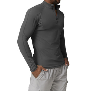 Custom Men's Sports Zipper Quick-drying Long-sleeved <b>T</b>-<b>shirt</b> Running and Fitness Stand-up <b>Collar</b> <b>T</b>-<b>shirt</b> - Product Image 3