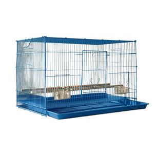 Rectangular Steel Wire Pet Cage For <b>Small</b> Birds Durable Painted Iron Frame With Plastic Tray Horizontal <b>Sliding</b> Door Indoor Use - Product Image 2