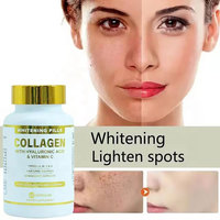 Gélules de Collagène à l'Acide Hyaluronique Vitamine C, Comprimés Éclaircissants pour la Peau, Anti-Âge, Cheveux Peau & Ongles Sains, Capsules Blanchissantes