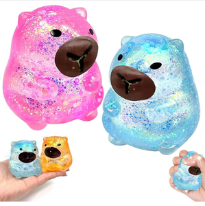 Juguete Blandito de Capibara con Purpurina, Animal de Peluche de Compresión Lenta Relleno de Maltosa, Alivio del Estrés, Regalo para Niños y Adultos, Alivio de la Ansiedad - Product Image 1