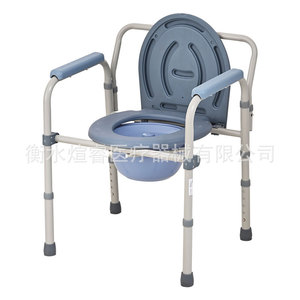 <b>Commode</b> Chair For Elderly Foldable <b>Portable</b> Toilet Stool With Thick Steel Frame 500Lb Capacity Bathroom Seat - Product Image 4