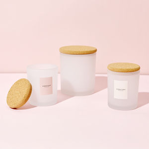 कैंडल 12 पीसी बनाने के लिए 7 औंस मोटी मोमबत्ती जार, मोमबत्ती बनाने के लिए लकड़ी के ढक्कन के साथ खाली जार, नमूना कंटेनर, ठंढ सफेद - Product Image 6