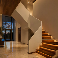 Escalier en spirale modulaire en métal peint à faire soi-même, escaliers préfabriqués, design minimaliste moderne, garde-corps d'escalier plié sur mesure, modèle 3D