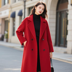 Automne hiver femmes lumière luxe haute qualité laine veste grande taille moyenne longue Trench manteau avec bouton décoration Offre Spéciale - Product Image 5