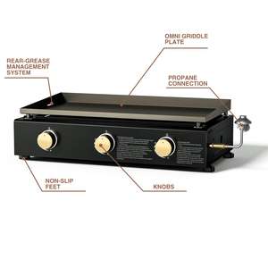 Miire ménage cuisine Table haut en acier inoxydable Teppanyaki 3 brûleurs gaz <span class=keywords><strong>Plancha</strong></span> plaque chauffante Bbq Barbecue gril pour jardin - Product Image 3