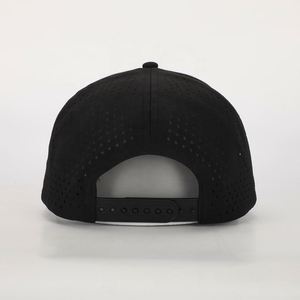 Gorras personalizadas de poliéster de 5 paneles, venta al por mayor, gorra de béisbol con cuerda, logotipo bordado, OEM, gorra deportiva impermeable con agujeros cortados con láser de alta calidad - Product Image 5