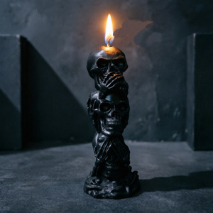 Venta al por Mayor de 3 Velas Aromáticas con Forma de Calavera, Cera de Soya sin Humo, Decoración Gótica Oscura, Adorno de Halloween, Regalo - Product Image 5