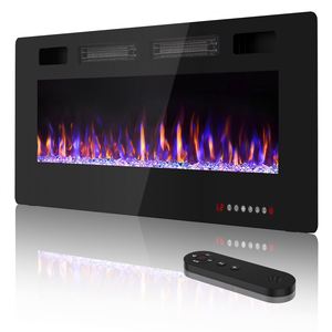 <span class=keywords><strong>Chimenea</strong></span> Eléctrica Ultra Delgada de 42 Pulgadas Empotrable en Pared o Marco de Cama, 12 Colores de Llama, Lecho de Cristal, Control Remoto con Pantalla Táctil - Product Image 1