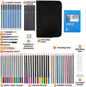 Secolorart Art Supply 72pcs Fournitures de <span class=keywords><strong>dessin</strong></span> Ensemble de croquis <span class=keywords><strong>Pro</strong></span> Art Fournitures de croquis <span class=keywords><strong>Kit</strong></span> de crayons de couleur avec bloc-croquis - Product Image 2