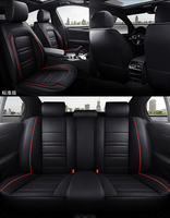 Housses de siège de voiture en cuir, housse de coussin de véhicule automobile en similicuir pour 5 voitures de tourisme et SUV Universal Fit Set for Auto