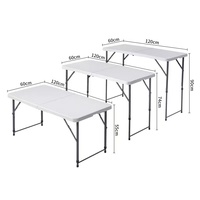 Table pliante en plastique HDPE à pieds droits, légère et portable, idéale pour le camping, les fêtes, les mariages, les formations et les événements en extérieur.