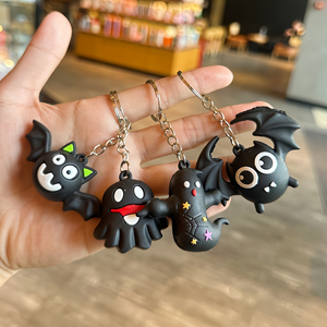 Vente en gros d'usine Porte-clés en peluche Trio d'effarousses de minuit 4 pouces, doux et moelleux, cadeau de jeu d'arcade d'Halloween pour cadeaux de fête - Product Image 1