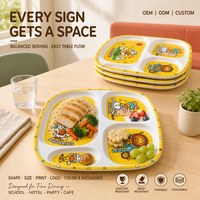 Assiette de service en mélamine de 9,5 pouces, résistante aux chutes, à motifs de dessins animés, pour la restauration événementielle, vente en gros OEM/ODM
