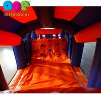 Château gonflable commercial pour enfants, jeu de course amusant, jeu d'obstacle avec toboggan combo, course d'obstacle gonflable dragon de 50 pieds