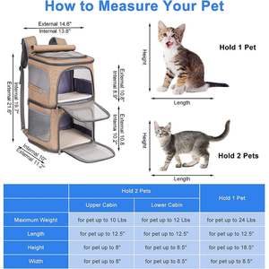 Küçük kediler ve köpekler için tekerlekler haddeleme kedi evcil hayvan taşıyıcı ile çift seyahat taşıyıcısı sırt çantası - Product Image 6