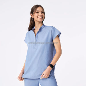 Elegante Uniforme Médico para Mujer, Color <span class=keywords><strong>Azul</strong></span> <span class=keywords><strong>Marino</strong></span>, Estilo Nuevo, Talla Grande, Logotipo Personalizado, Uniforme de Enfermería Suave - Product Image 4