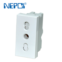 Módulo de Alimentación NEPCI 45x45mm P40 Schuko/bipasso XJY-QB-69, Toma de Corriente Multifuncional Universal Europea 250v/16A