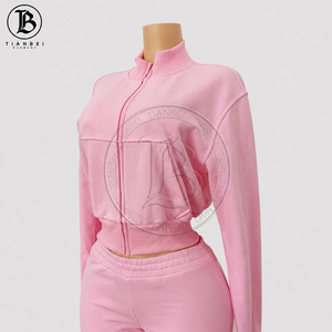 Nuovi Arrivi <span class=keywords><strong>Estivi</strong></span>: Completo Casual da Donna 2 Pezzi con Logo Personalizzato, Giacca Corta Senza Maniche con Zip e <span class=keywords><strong>Pantaloni</strong></span> Capri <span class=keywords><strong>Larghi</strong></span> - Product Image 5
