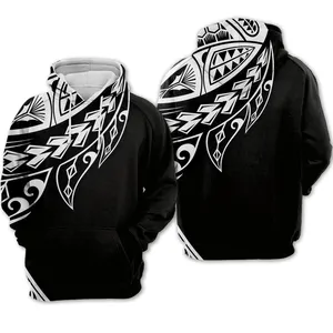 Fashion Hoodie Pria Ukuran Plus, Hoodie Hoodie Ukuran Besar, Hoodie Leher Kru, Logo Unik Tribal Khusus Pria