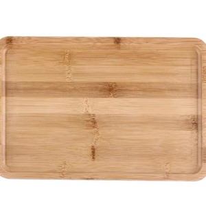 Plateau de service en bambou, assiette à dessert en bois, style japonais, design simple, couleur bois naturel, plateaux de service plats - Product Image 5