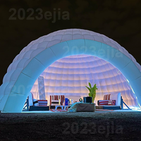 Stock Portable LED gonflable Igloo dôme tente boîte de nuit chapiteau dôme maison Igloo et souffleur d'air pour exposition Camping fête événement
