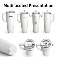 Bouteille d'eau de voyage en acier inoxydable de qualité alimentaire, sans BPA, anti-fuite, avec poignée et couvercle, logo et couleur personnalisés