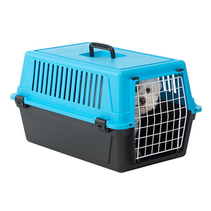 Cage de transport pour animaux de compagnie, chien, chat, en plastique, grande taille, approuvée par les compagnies aériennes, avec roulettes, livraison rapide, en vente - Product Image 1