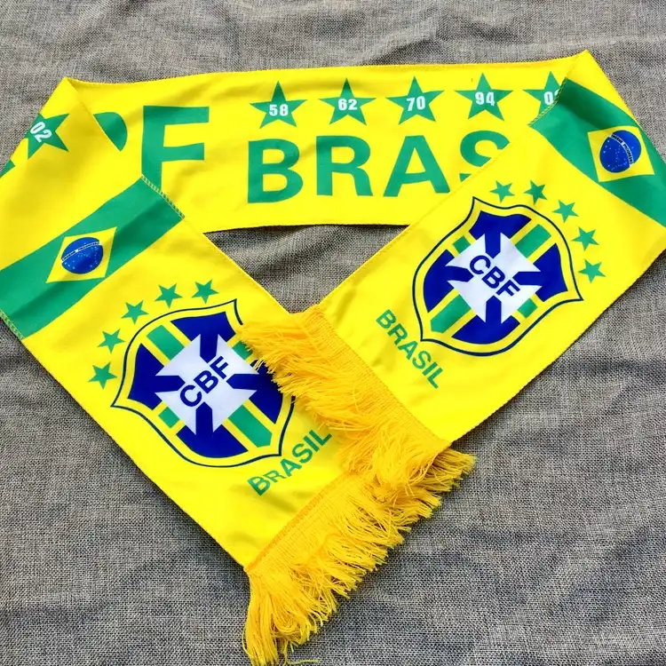 2022 г., вышитый Сувенирный спортивный шарф для бразильской футбольной команды, фанат футбольной игры, вязаный шарф для бара, рекламная акция