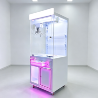 Mesin Cakar Hadiah LED Neon Desain Modern Premium, Dioperasikan dengan Koin, Mesin Permainan Vending untuk Penggunaan Komersial