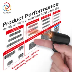 QS S02 Alto desempenho usb 2.4Ghz Barcode Reader Laser Sem Fio 1D 2D Scanner Barcode Mini scanner