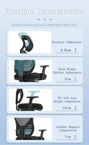 Silla de Oficina Ergonómica de Malla con Respaldo Alto y Soporte Lumbar Ajustable, Giratoria, para Computadora, Hogar y Oficina - Product Image 2